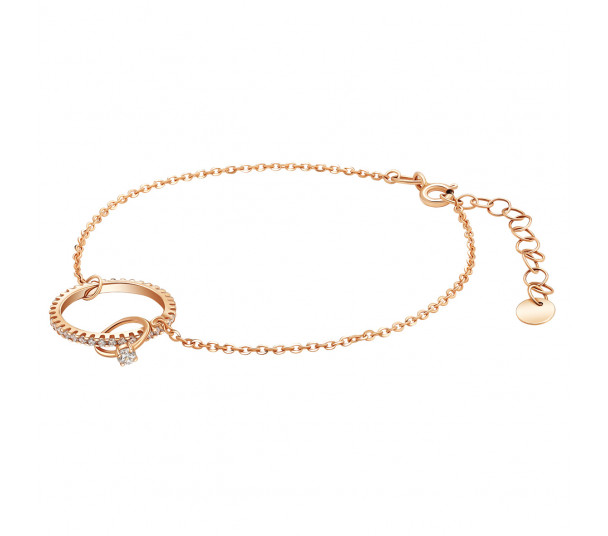 Золоте кольє з фіанітом. Артикул 860659 - Фото  1