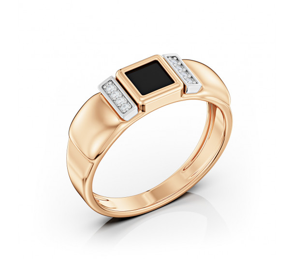 Золотые серьги с агатом и фианитами. Артикул 459434 - Фото  1