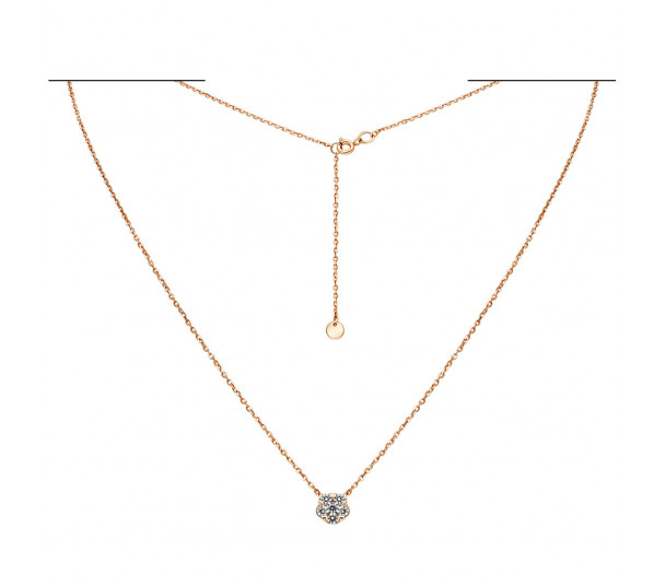 Золотая подвеска с фианитами. Артикул 150385 - Фото  1