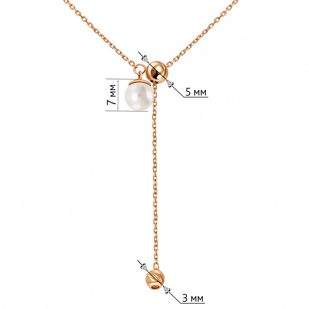 Золотое колье с жемчугом. Артикул 860660  размер 700 - Фото 2