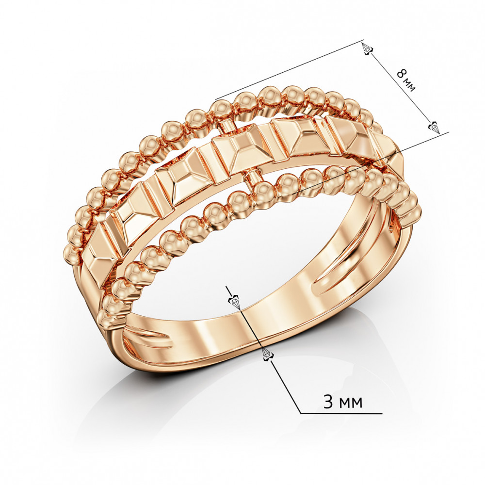 Золота каблучка. Артикул 300505  розмір 17.5 - Фото 3