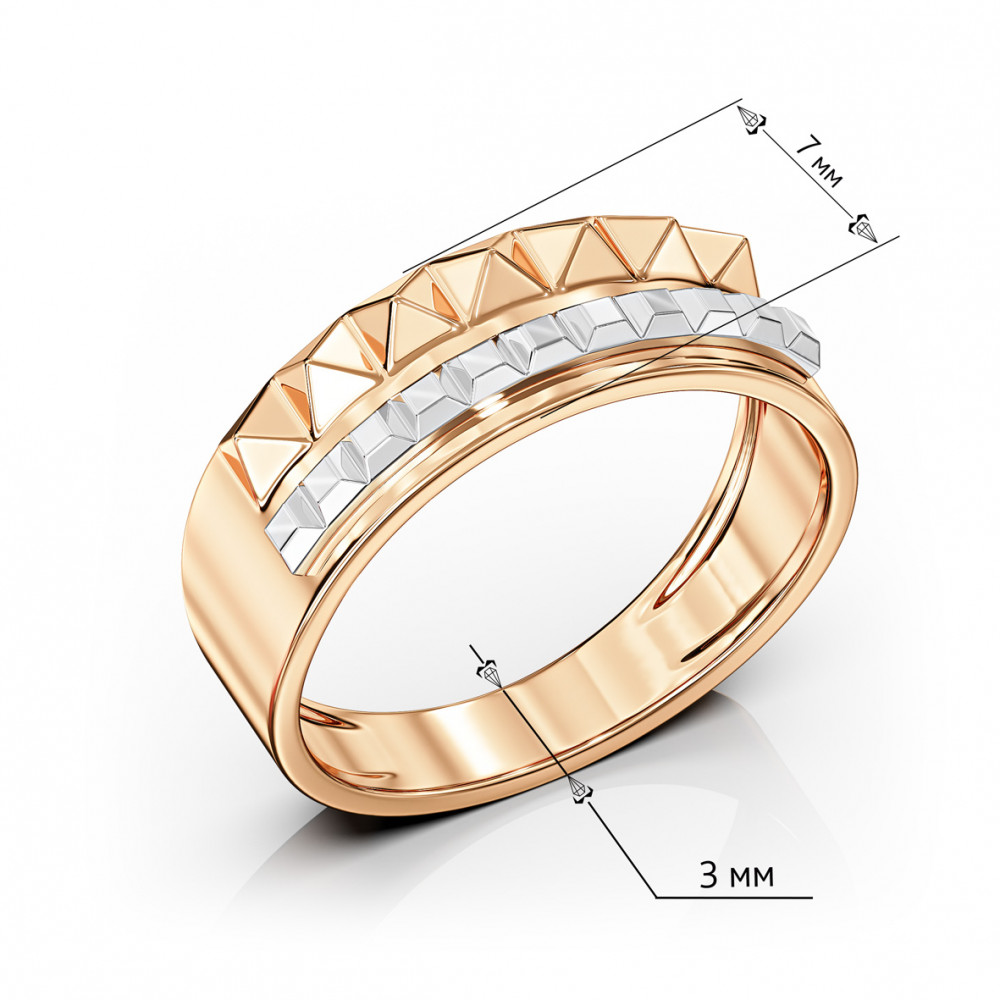 Золота каблучка. Артикул 310318  розмір 19 - Фото 3