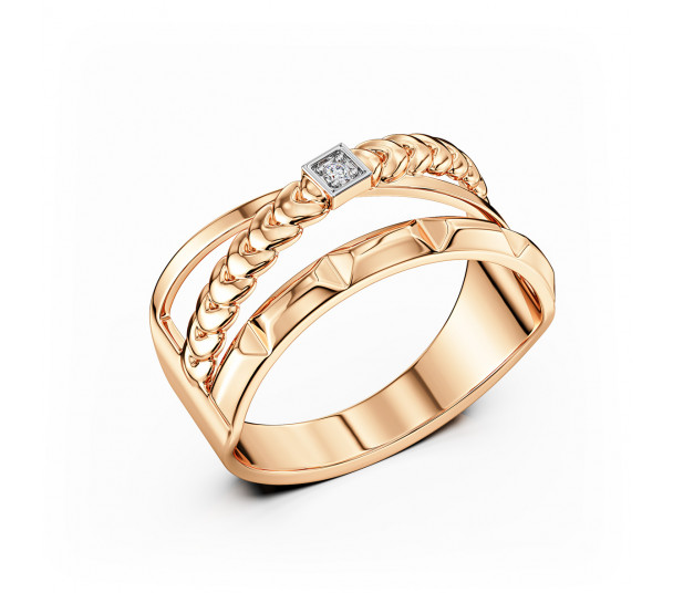 Gold ring with cubic zirkonia. Article 380744 - Photo  1