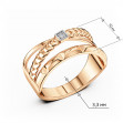 Gold ring with cubic zirkonia. Article 380483  size 17 - Photo 3