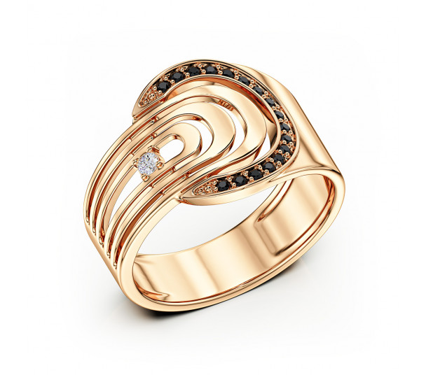 Золотые серьги с фианитами. Артикул 490065 - Фото  1