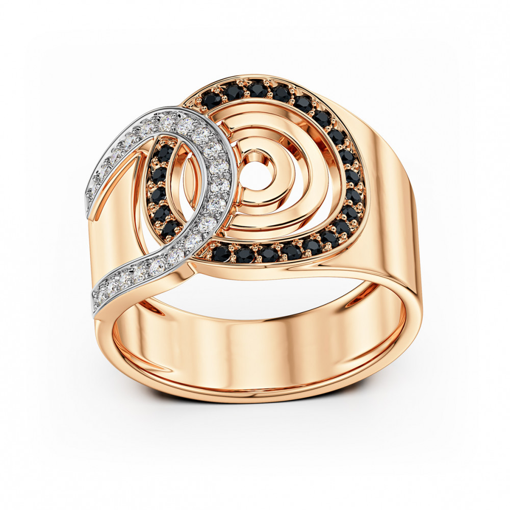 Золота каблучка з фіанітами. Артикул 380644  розмір 17 - Фото 2