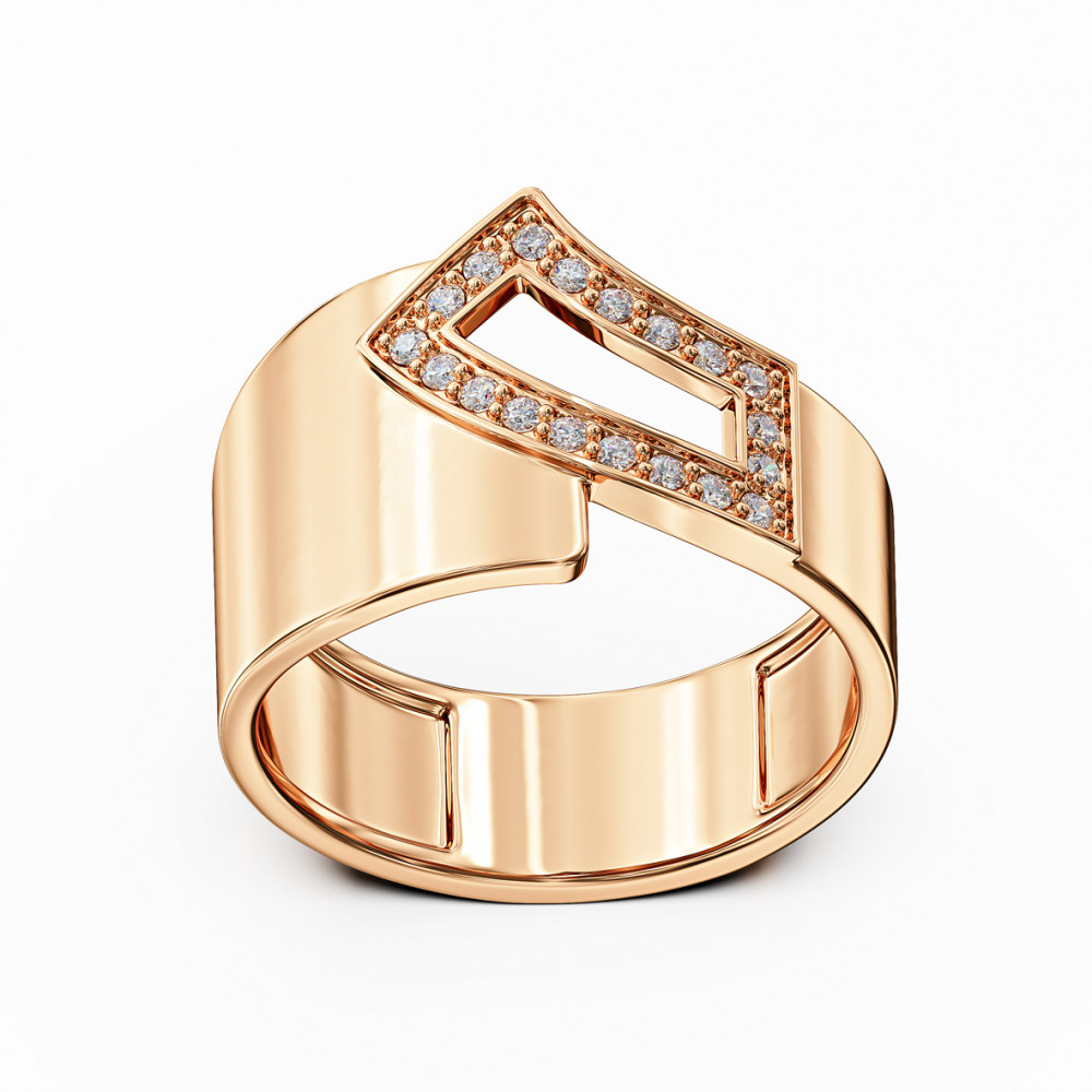 Золотое кольцо с фианитами. Артикул 380646  размер 17 - Фото 2