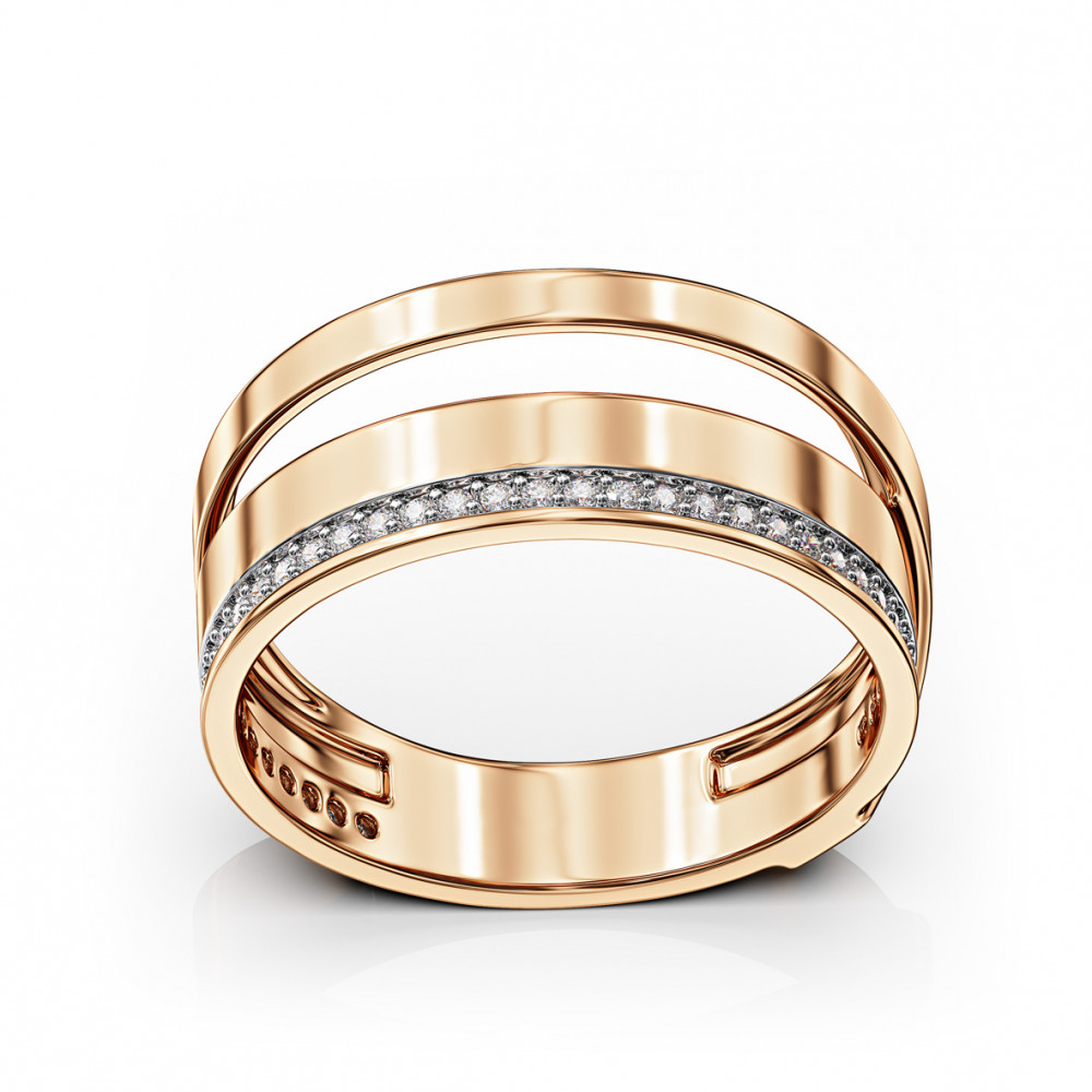 Gold ring with cubic zirkonia. Article 380746  size 17 - Photo 2