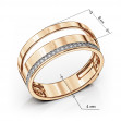 Gold ring with cubic zirkonia. Article 380746  size 17 - Photo 3