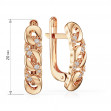 Gold earrings with cubic zirkonia. Article 490148  - Photo 2