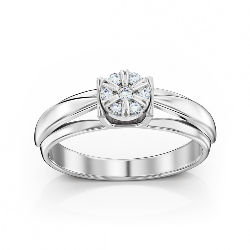 Золота каблучка з діамантами. Артикул 750792В  розмір 17 - Фото 2