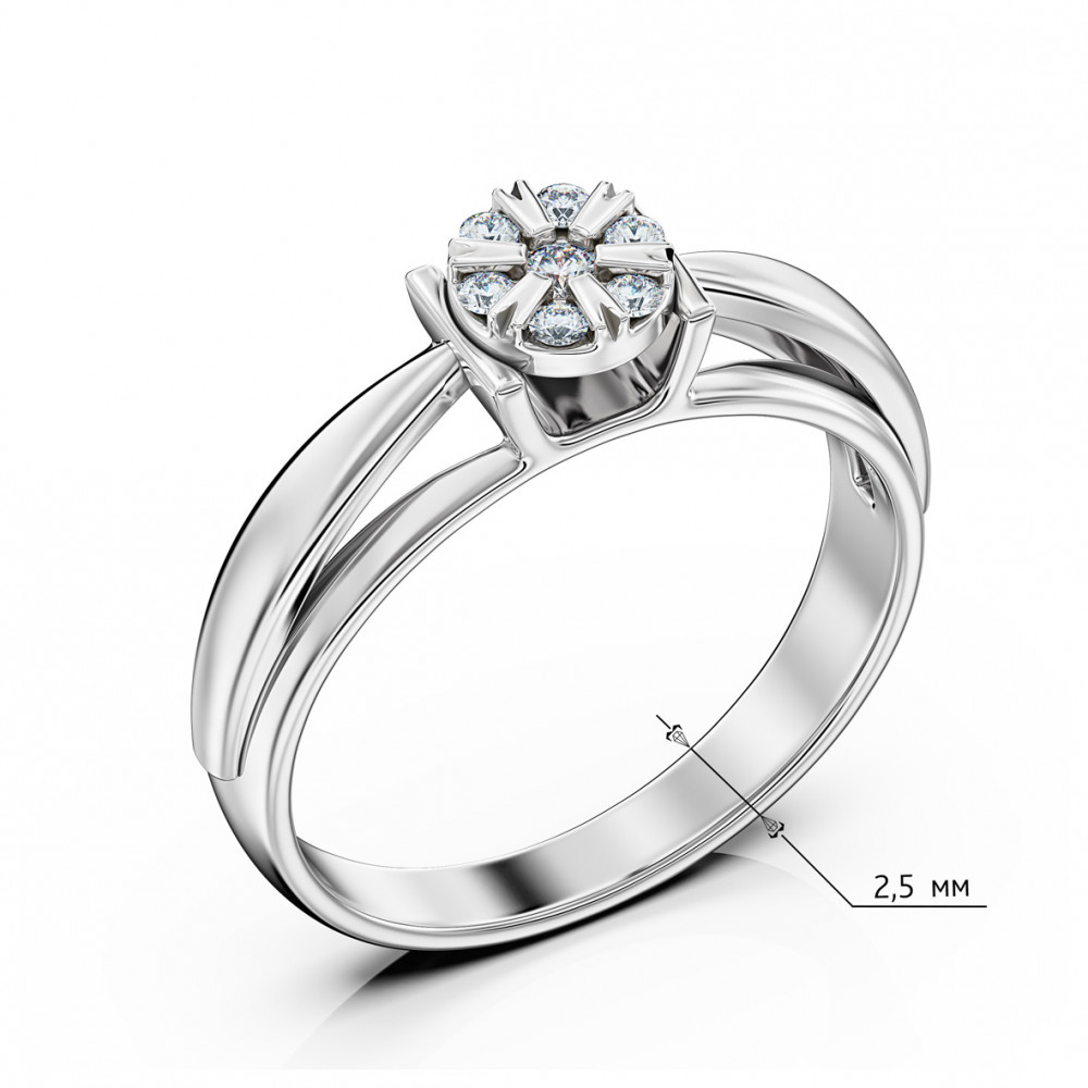 Золота каблучка з діамантами. Артикул 750792В  розмір 17 - Фото 3