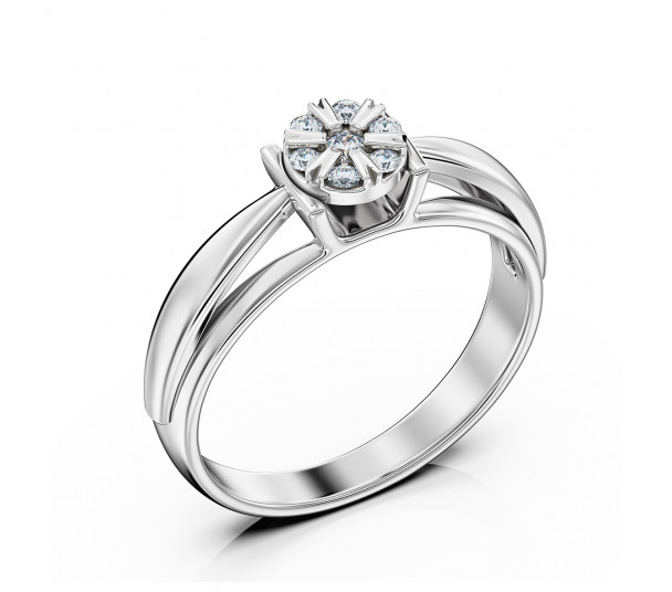 Золота каблучка з діамантами і смарагдами. Артикул 752610 - Фото  1