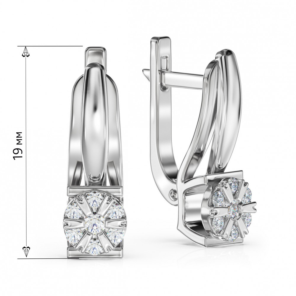 Золотые серьги с бриллиантами. Артикул 770452В  - Фото 2