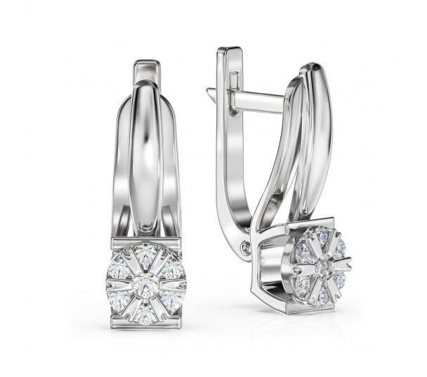 Золотые пуссеты с бриллиантами. Артикул 780512В - Фото  1