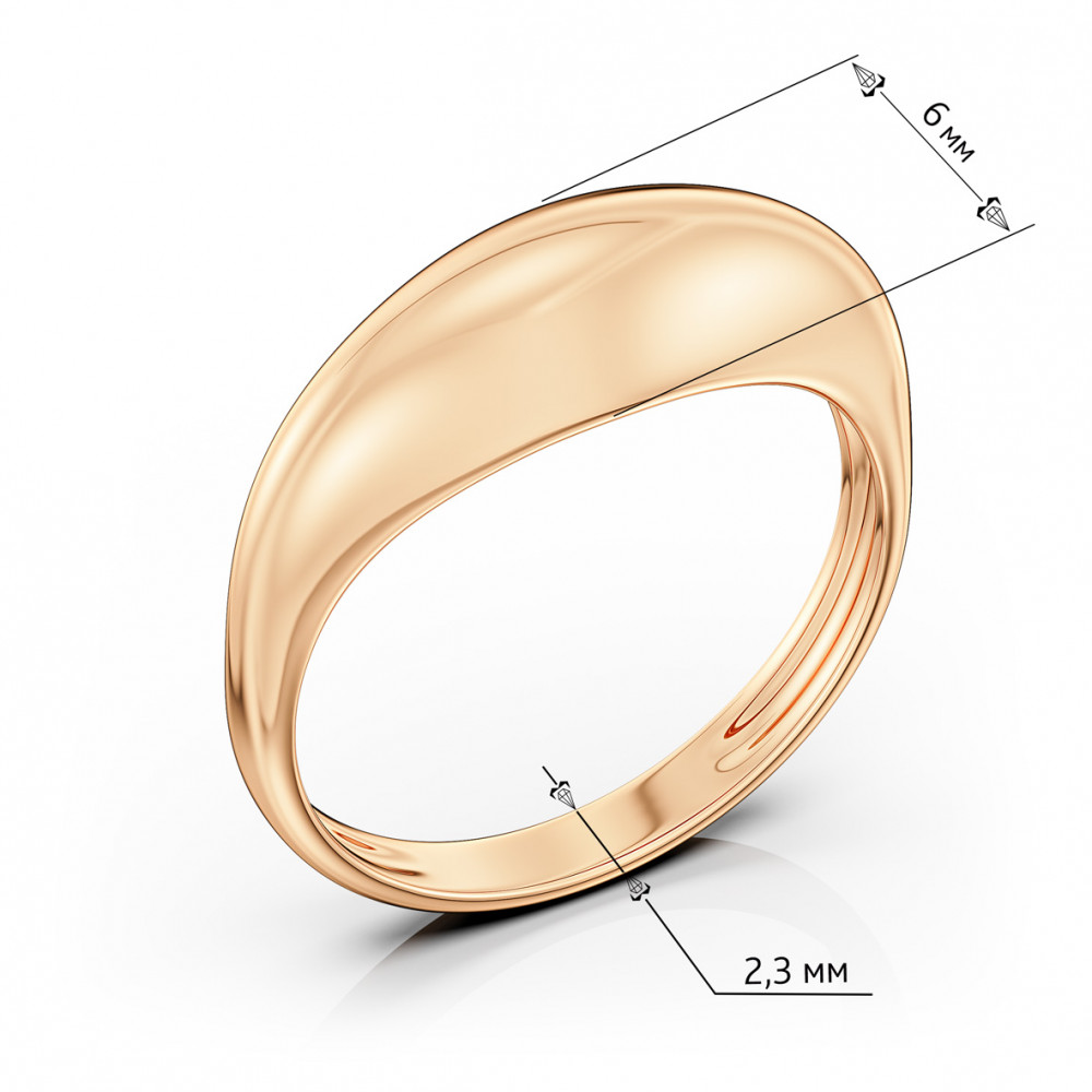 Golden ring. Article 300508  size 17 - Photo 3