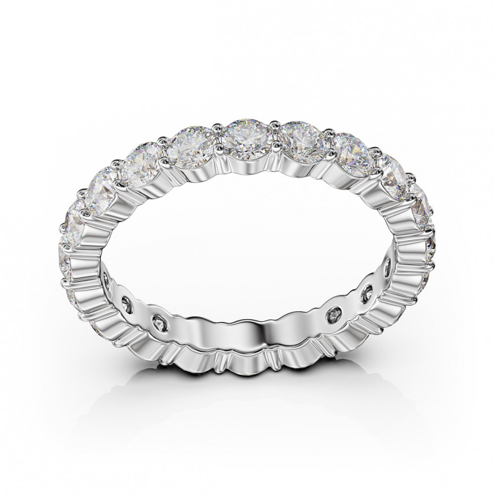 Кольцо в белом золоте с фианитами. Артикул 380743В  размер 17 - Фото 2