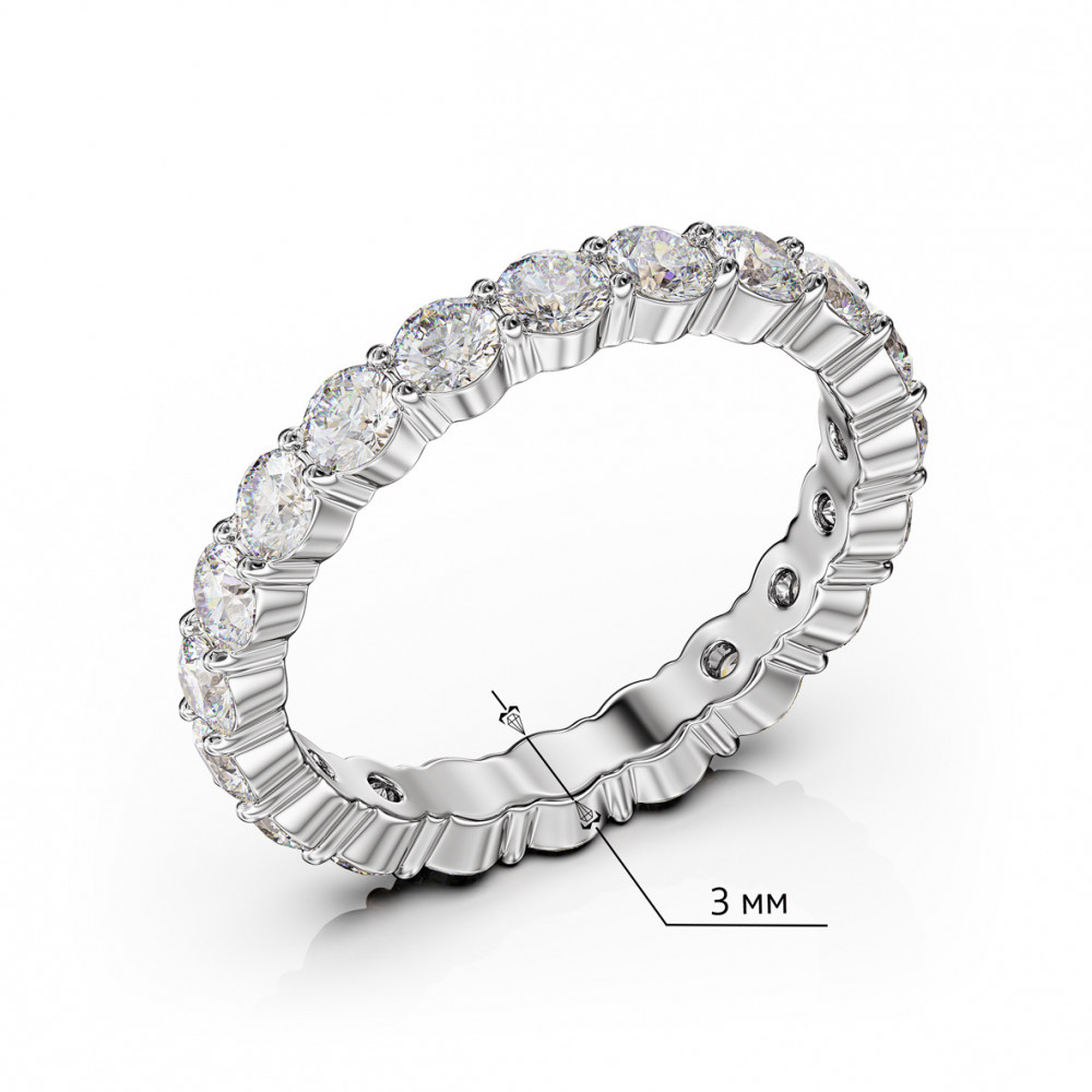 Кольцо в белом золоте с фианитами. Артикул 380743В  размер 17 - Фото 3