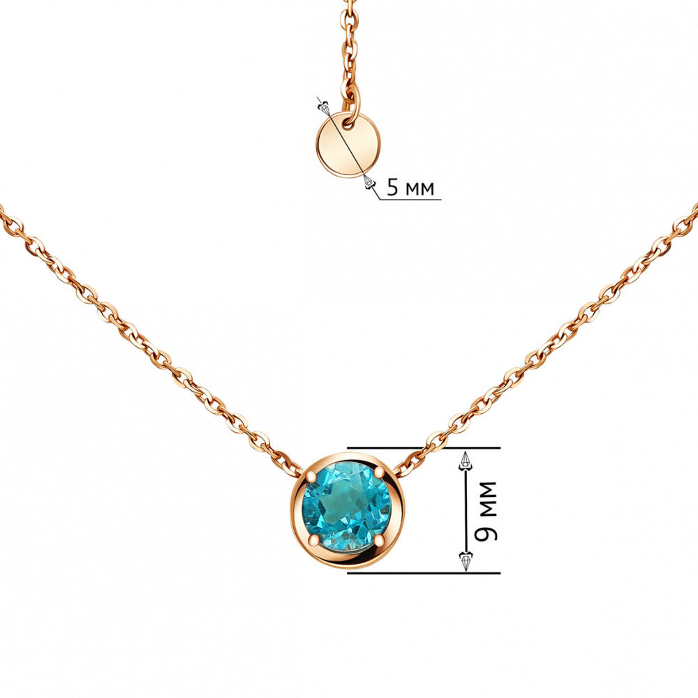 Золотое колье с топазом. Артикул 861633  размер 450 - Фото 2