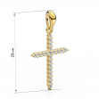 Gold cross with cubic zirconias. Article 260031М  - Photo 2