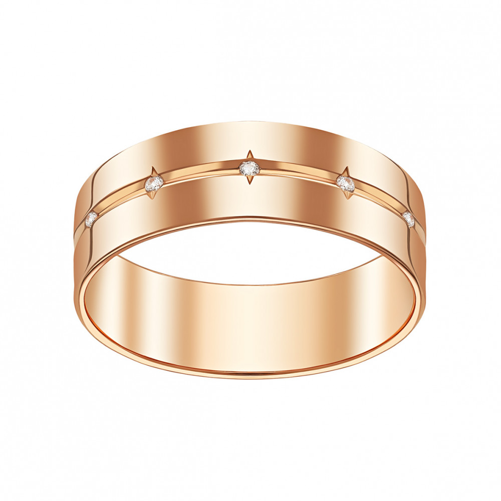 Золота каблучка з фіанітами. Артикул 340086  розмір 17 - Фото 2