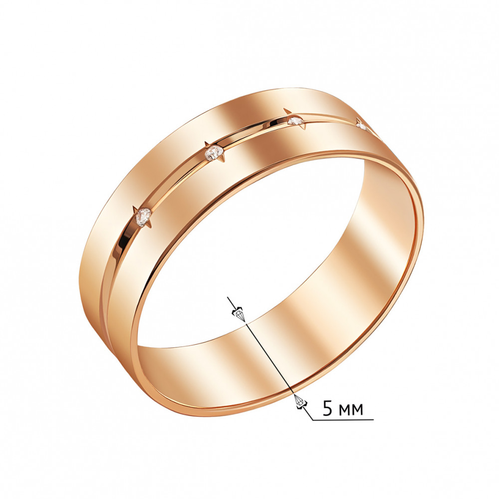 Золота каблучка з фіанітами. Артикул 340086  розмір 17 - Фото 3