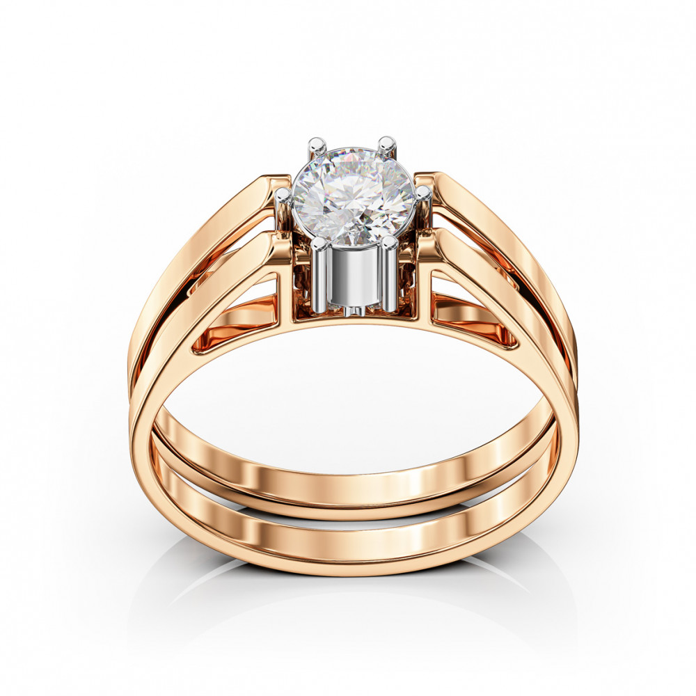 Золота каблучка з фіанітами. Артикул 350088  розмір 16.5 - Фото 2