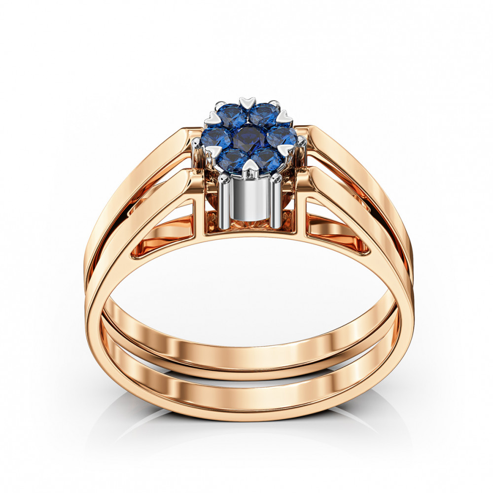 Золота каблучка з фіанітами. Артикул 350088  розмір 16.5 - Фото 4