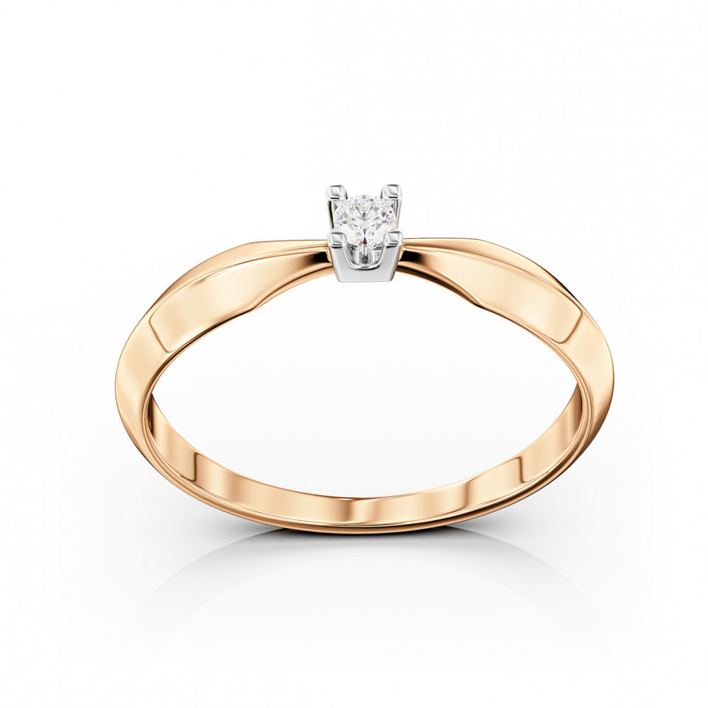 Золота каблучка з фіанітом. Артикул 350117  розмір 17.5 - Фото 2