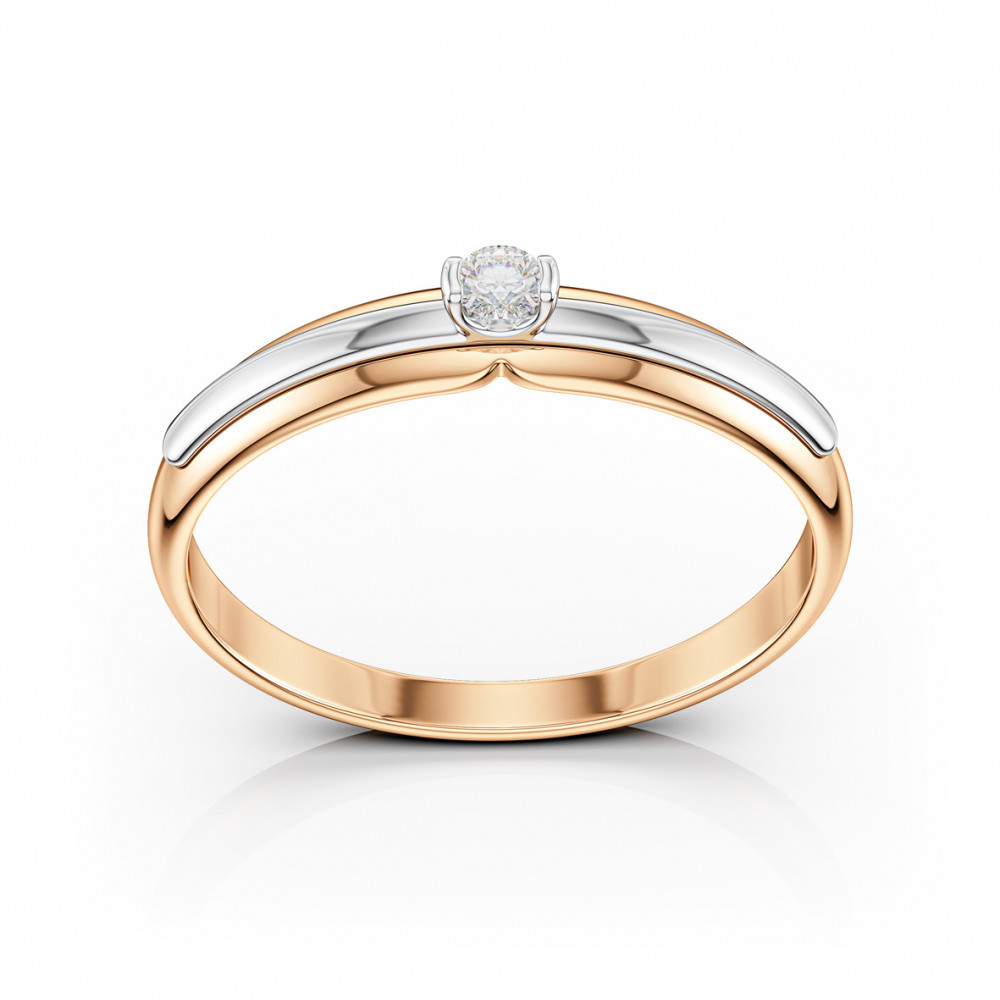 Золота каблучка з фіанітом. Артикул 350118  розмір 16.5 - Фото 2