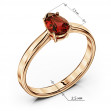 Золота каблучка з гранатом. Артикул 364694  розмір 17 - Фото 3