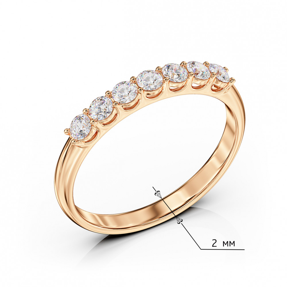 Золотое кольцо с фианитами. Артикул 380747  размер 17 - Фото 3