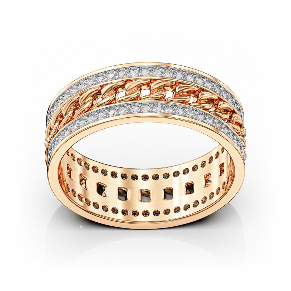 Золотое кольцо с фианитами. Артикул 380748  размер 17 - Фото 2