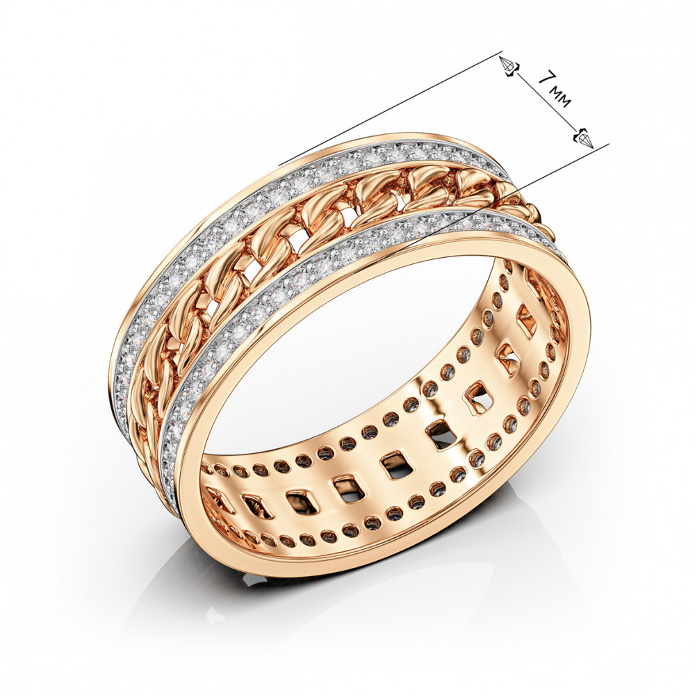 Золотое кольцо с фианитами. Артикул 380748  размер 17 - Фото 3