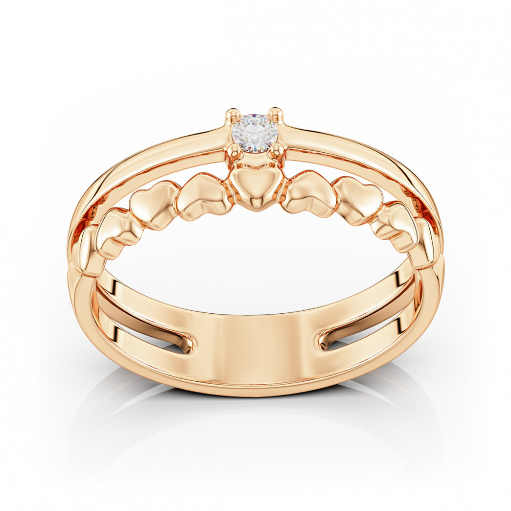 Золотое кольцо с фианитами. Артикул 380751  размер 16.5 - Фото 2