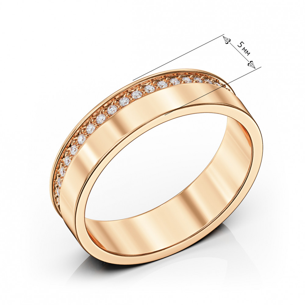 Золотое кольцо с фианитами. Артикул 380752  размер 16.5 - Фото 3