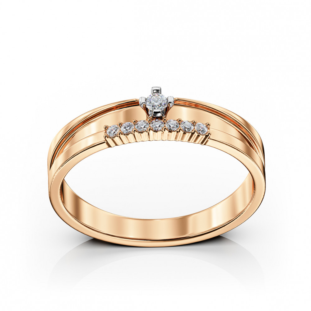 Золотое кольцо с фианитами. Артикул 380753  размер 16.5 - Фото 2