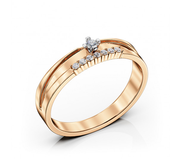 Золотое кольцо с фианитами. Артикул 380747 - Фото  1