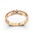 Gold ring with cubic zirkonia. Article 380753  size 16 - Photo 2