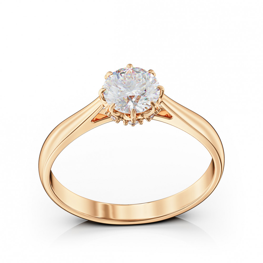 Золотое кольцо с фианитом. Артикул 380754  размер 18.5 - Фото 2