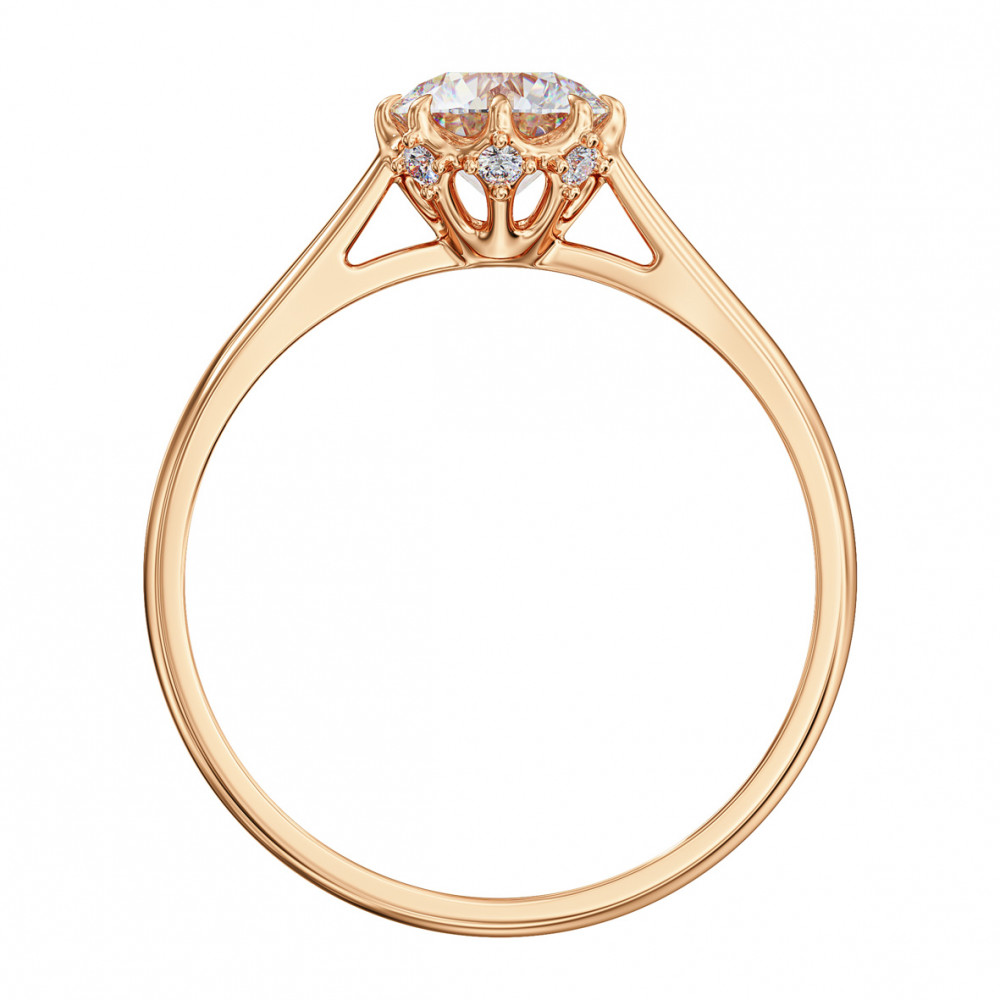 Gold ring with cubic zirkonia. Article 380754  size 18.5 - Photo 3