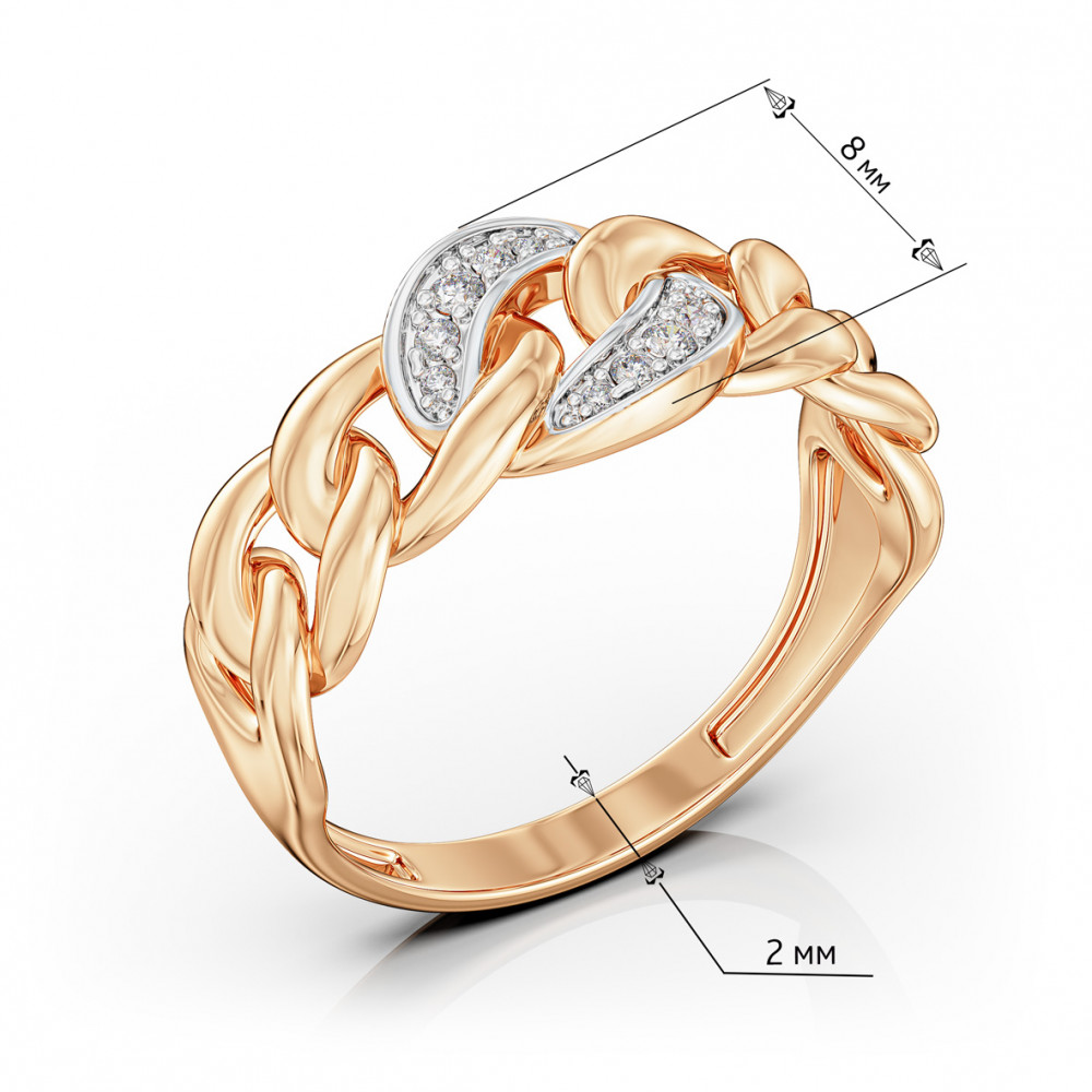 Золотое кольцо с фианитами. Артикул 380755  размер 20 - Фото 3