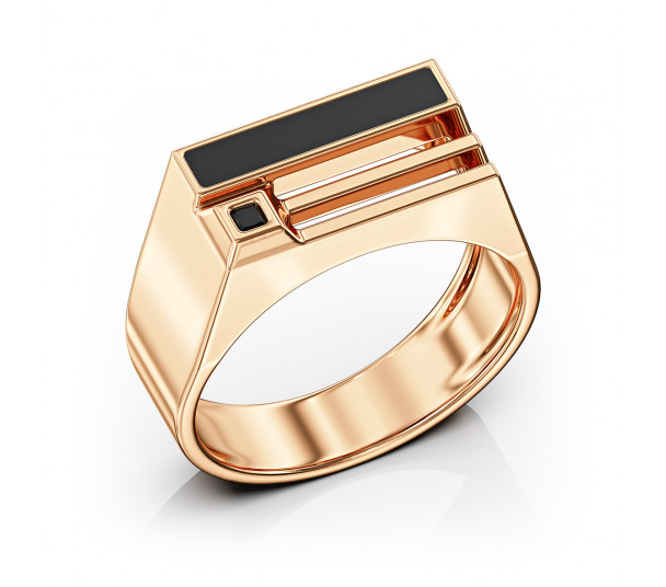 Золота каблучка з фіанітом. Артикул 330970 - Фото  1