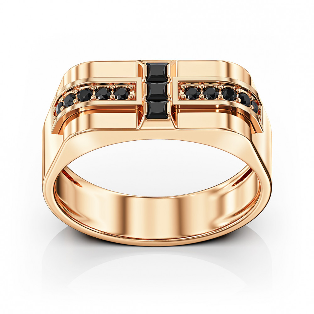 Золота каблучка з фіанітами. Артикул 380759  розмір 19.5 - Фото 2