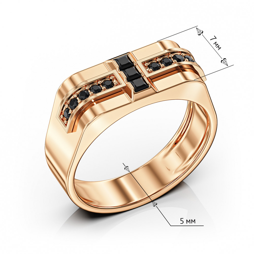 Золота каблучка з фіанітами. Артикул 380759  розмір 19.5 - Фото 3