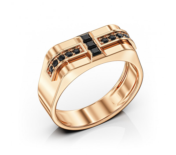 Золота каблучка з фіанітом. Артикул 330970 - Фото  1