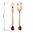 Gold earrings with garnet. Article 444791  - Photo 2