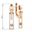 Gold earrings with cubic zirkonia. Article 490152  - Photo 2