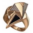 Золотое кольцо с агатом и фианитами. Артикул 369607  размер 19 - Фото 2