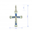 Срібний хрестик з емаллю. Артикул 250065А  - Фото 2